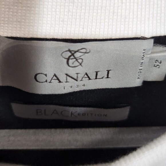 New Canali Black Edition Crewneck Cotton Sweatshirt In White Size 52 (US Large) - Picture 8 of 11